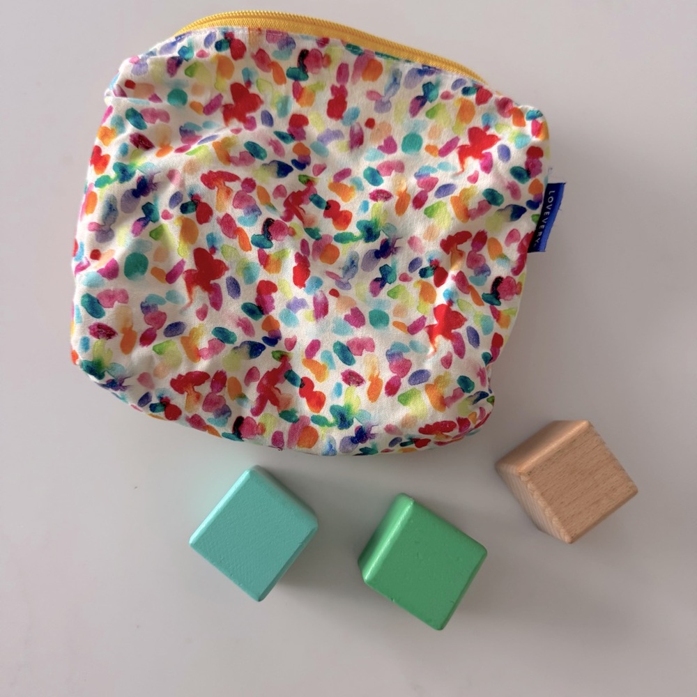 LOVEVERY Colorful Zipper Pouch & Wooden Blocks